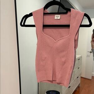 Abercrombie & Fitch Pink Ribbed Tank Top